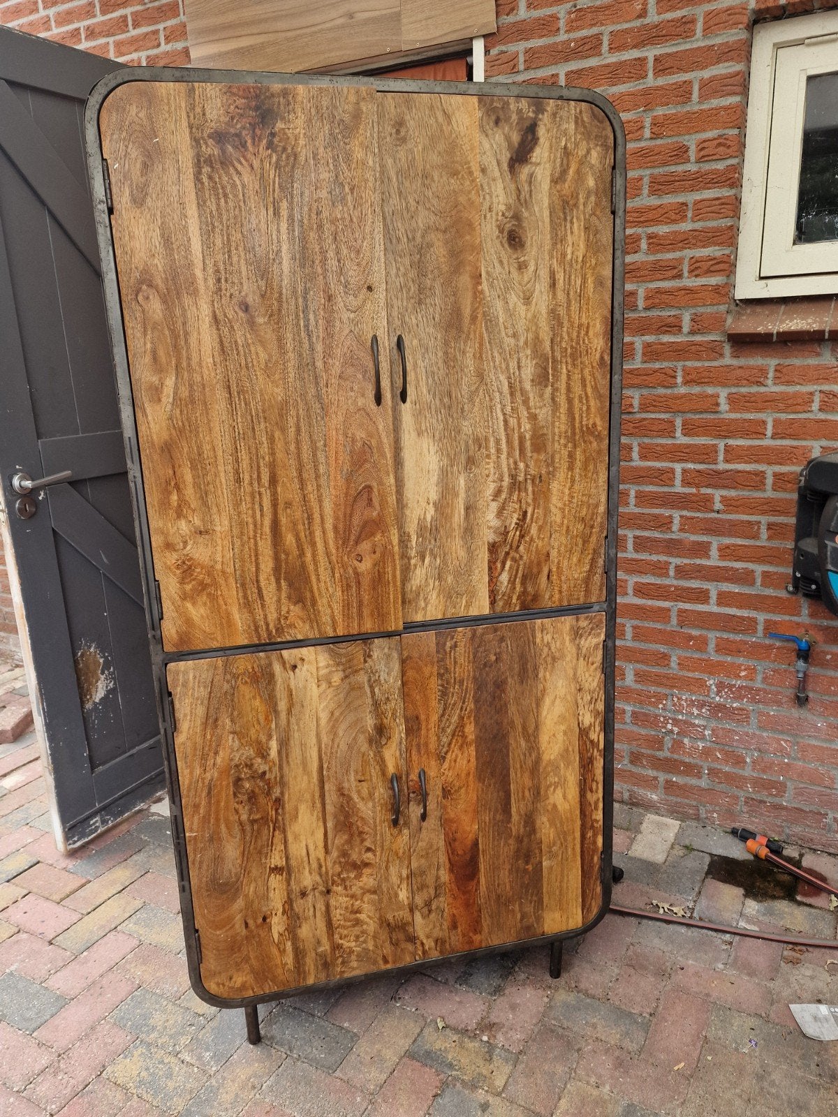 Mooie mango hout metaal kast... industriël, Zo goed als nieuw, Metaal, 150 tot 200 cm, 25 tot 50 cm