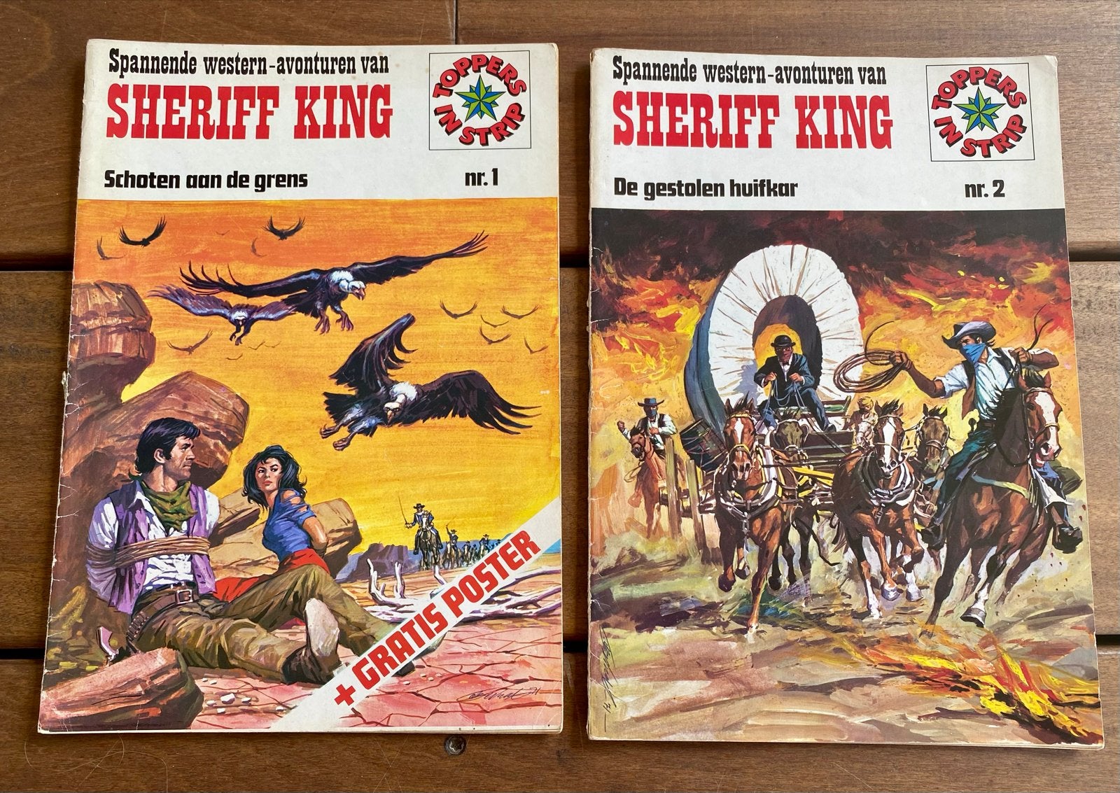 Sheriff King Toppers in Strip nr. 1 & 2 - Zonder poster, Meerdere stripboeken, Ophalen of Verzenden, Gelezen
