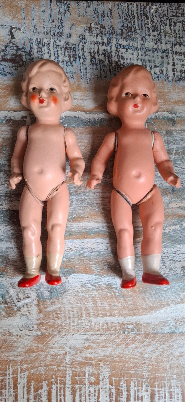 Twee poppenhuis popjes, Antiek en Kunst, Antiek | Speelgoed, Ophalen of Verzenden