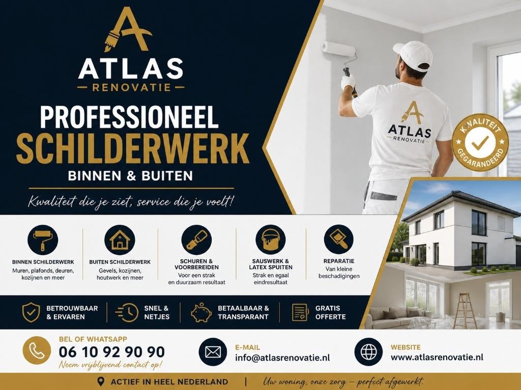 Schilder & Stucadoor | Strak Werk & Eerlijke Prijs, Ophalen of Verzenden, Nieuw