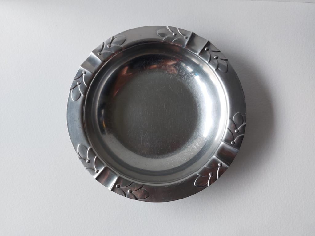Vintage metalen asbak, made in Denmark, Ophalen of Verzenden