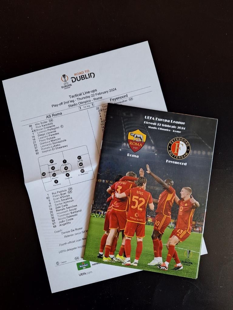 Progr/Teamsheet AS Roma - Feyenoord., Verzenden, Nieuw, Feyenoord
