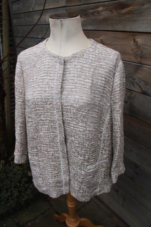 Jasje beige Gerry Weber mt 46 drukknoop Vaste prijs, Verzenden, Beige, Maat 46/48 (XL) of groter, Zo goed als nieuw