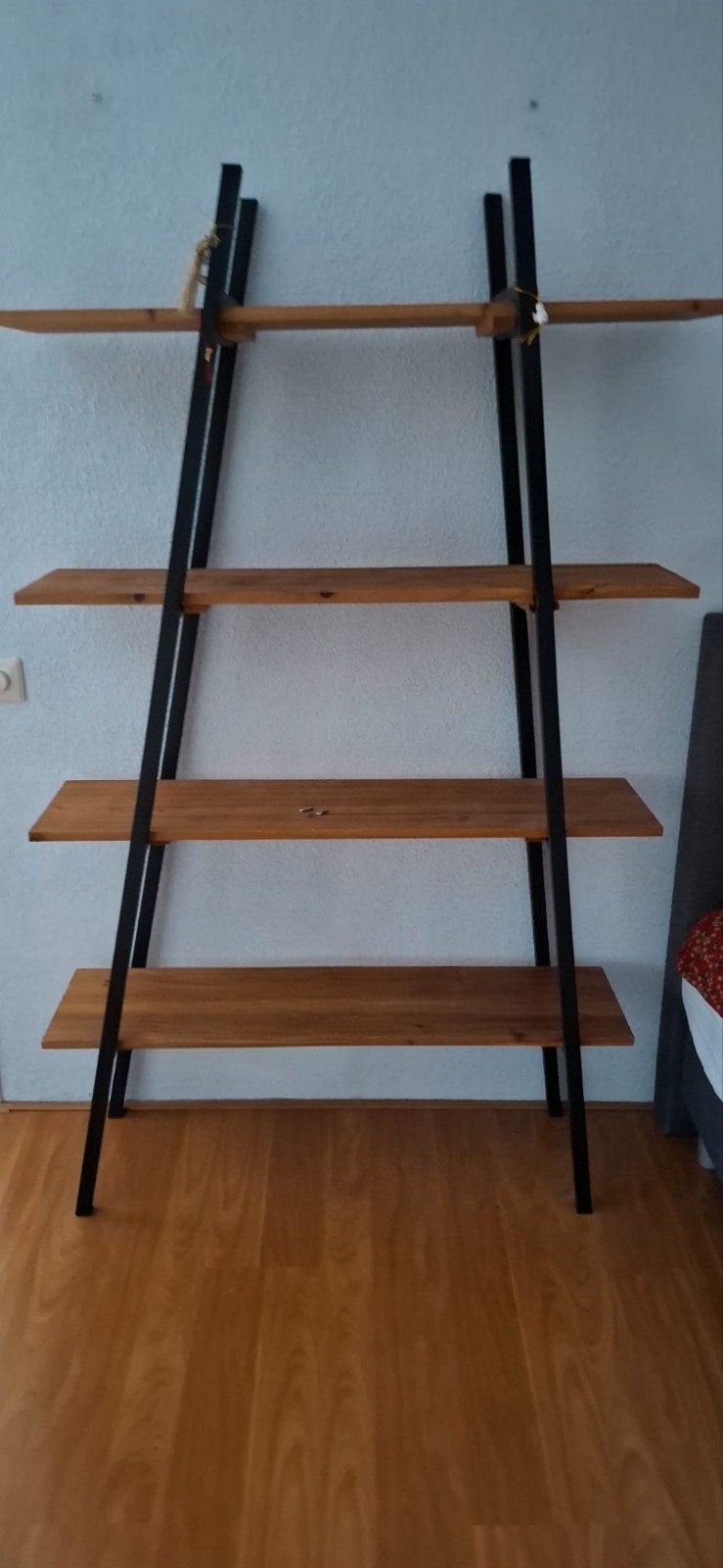 Houten ladderrek met 4 planken - industrieel design, Met plank(en), 50 tot 100 cm, Zo goed als nieuw, 25 tot 50 cm