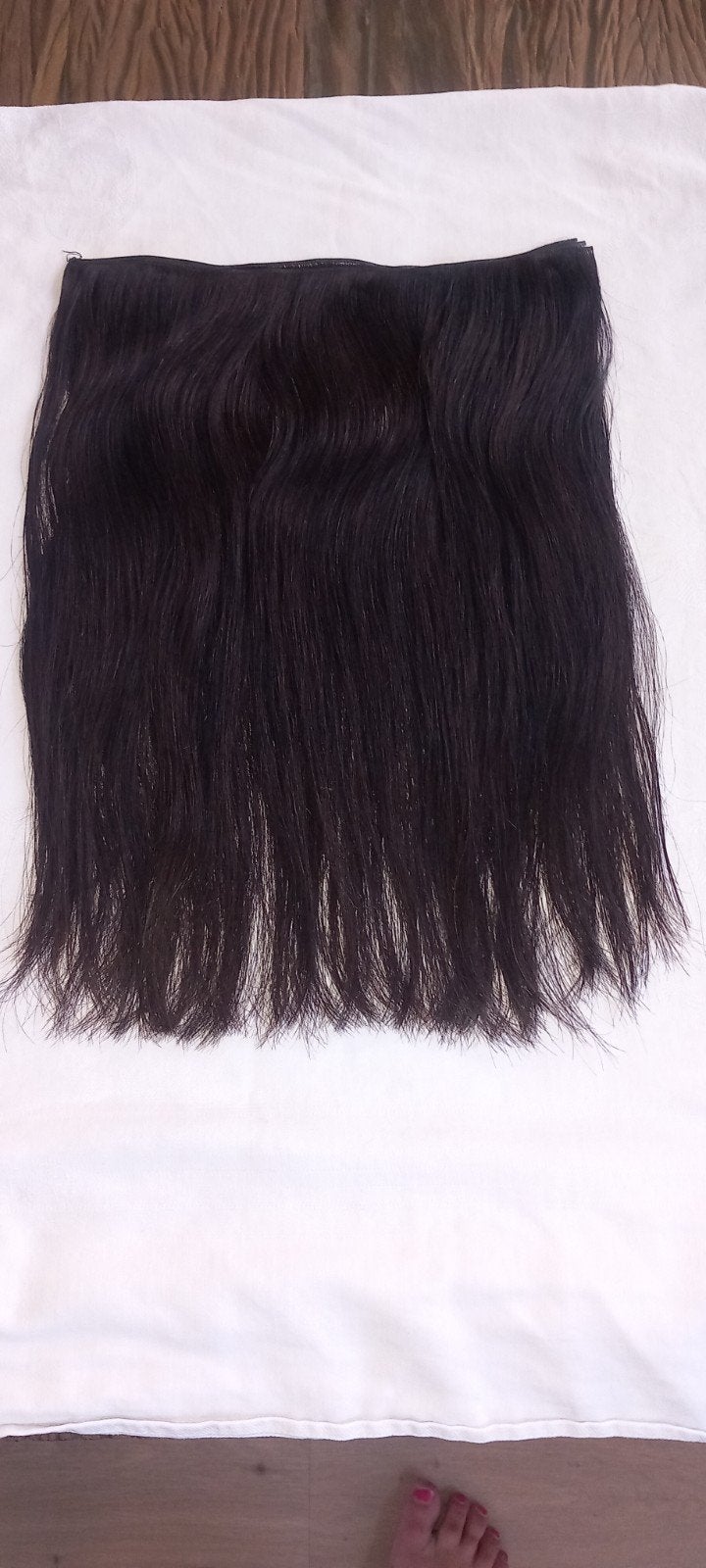 Donkerbruin Remy Haarverlenging - 40 cm, Ophalen, Zo goed als nieuw, Pruik of Haarverlenging