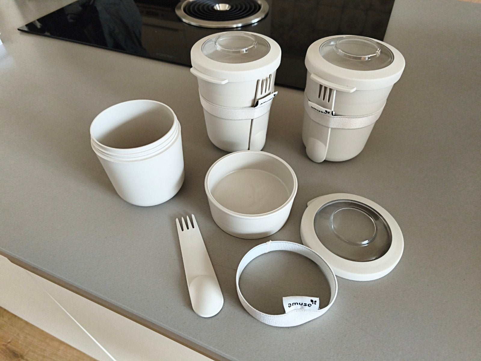 Amuse Bento Lunchbox Set - Compact en Compleet, Beige, Overige typen, Kunststof, Nieuw