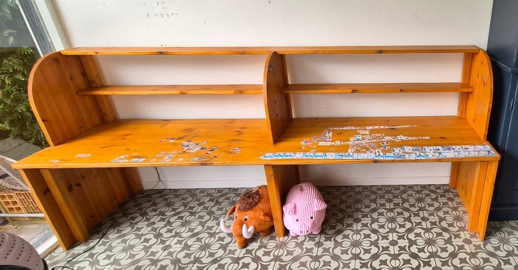 Houten kinderbureau, bureau voor 2 kinderen, Ophalen, Hout, Kinderbureau, Overige merken