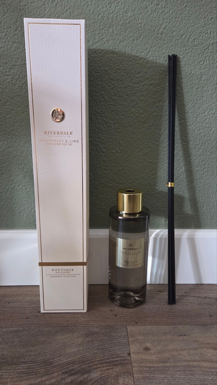 Nieuw! Riverdale diffuser met geurstokjes 500 ml - per stuk, Ophalen of Verzenden, Nieuw, Glas