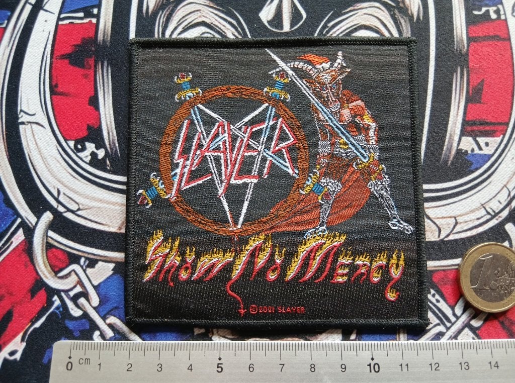Slayer prachtige show no mercy 2021 patch 133 metal, Ophalen of Verzenden, Nieuw, Kleding