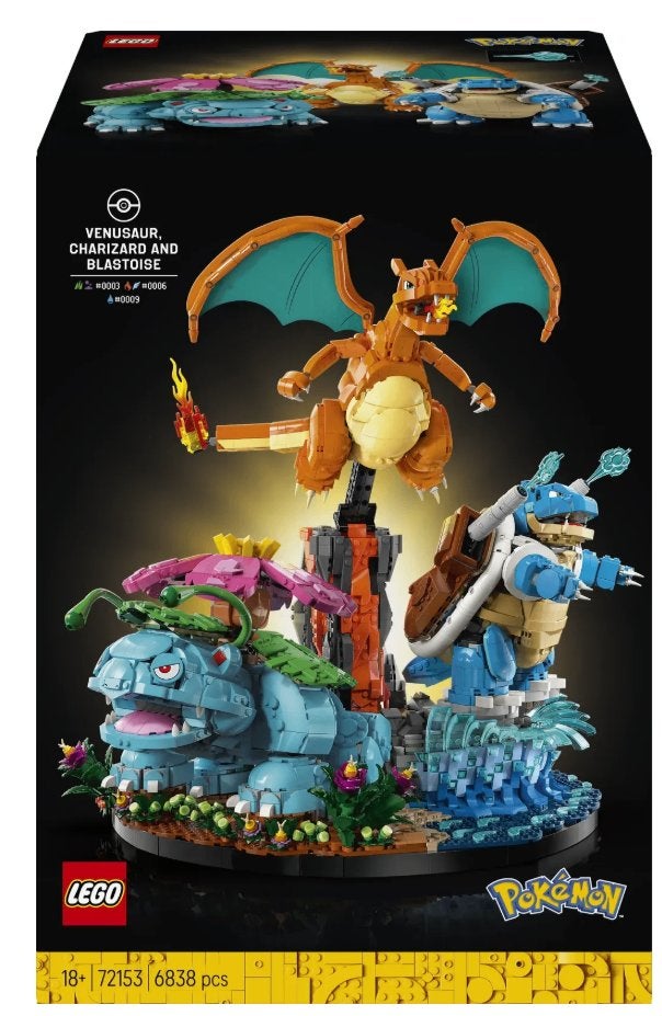 LEGO Pokémon Venusaur, Charizard en Blastoise 72153, Kinderen en Baby's, Speelgoed | Duplo en Lego, Overige thema's, Lego, Nieuw