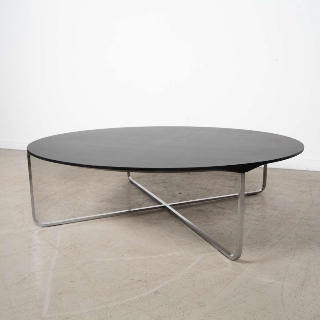 1x Montis Flint Salontafel Zwart Kunststof Ø110 cm, Niet ingevuld, Zo goed als nieuw, Niet ingevuld, 100 tot 150 cm