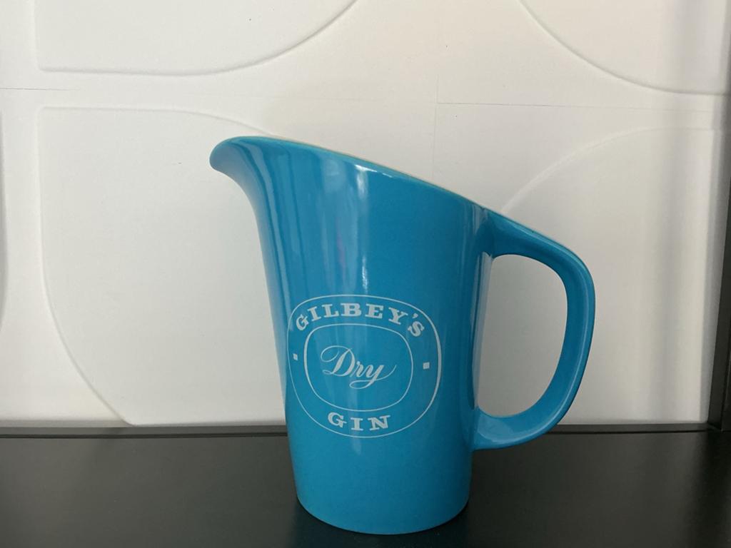 Vintage Gilbey's Dry Gin Waterkan - Turquoise Keramiek, Ophalen of Verzenden