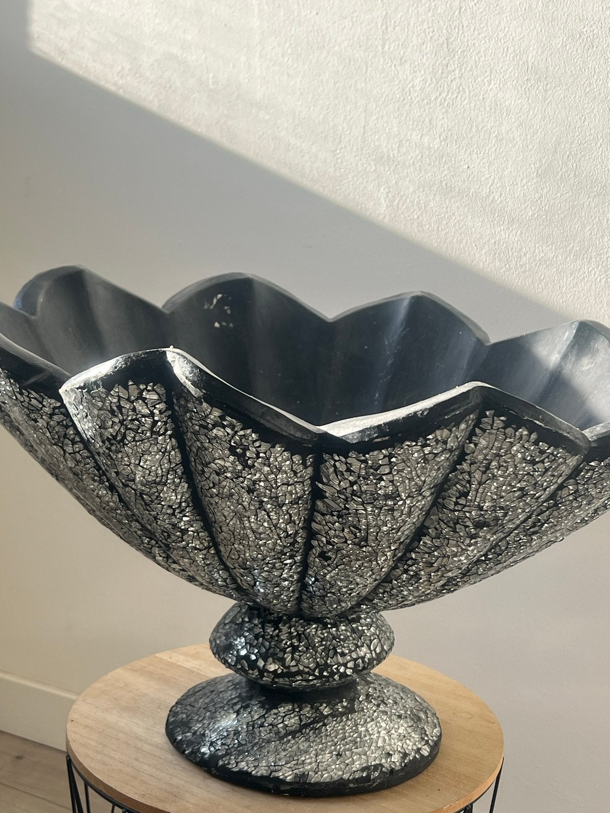 Decoratieve schaal met mozaïek, zwart/zilver, Antiek en Kunst, Ophalen of Verzenden