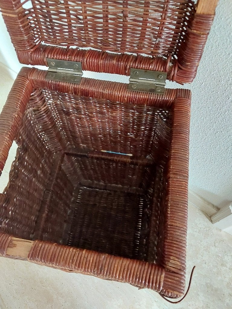 Rieten opbergmand wasmand, Ophalen, Gebruikt, Mand, Vierkant