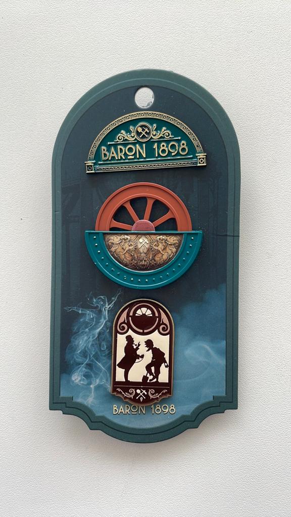 Efteling pin set Baron 1898 op kaartje EPP 492/493/494, Verzamelen, Efteling, Ophalen of Verzenden, Nieuw, Button of Speldje