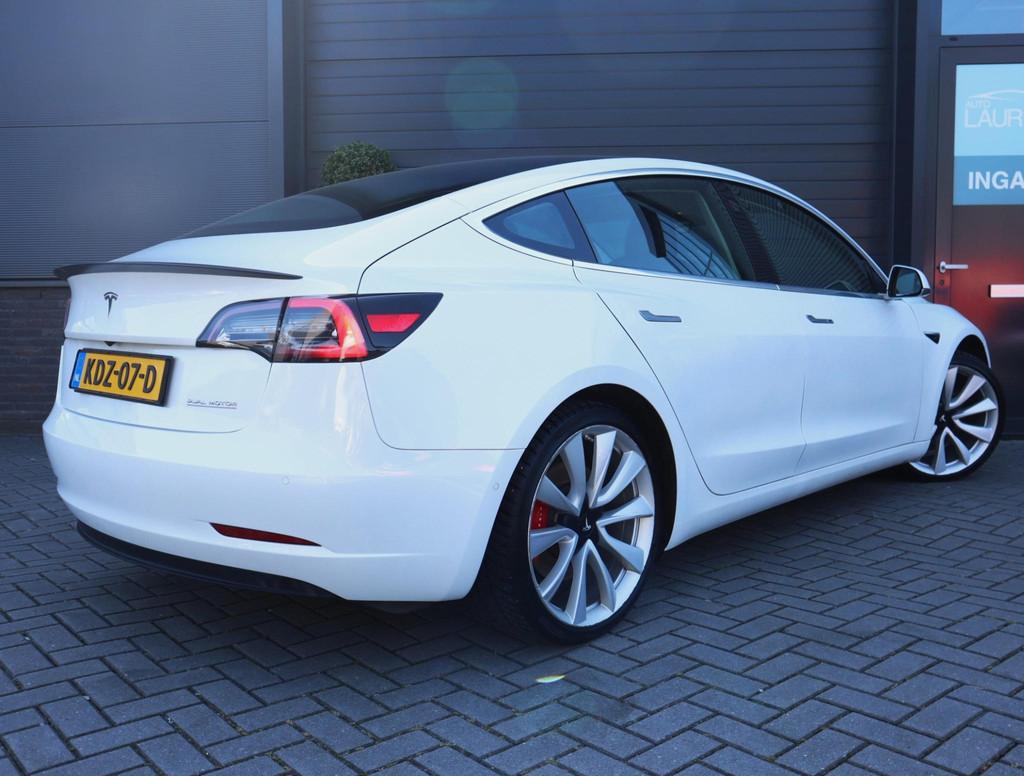 Tesla Model 3 Long Range AWD 75 kWh | SOH 93.5% | FSD3 | Aut, Auto's, Tesla, Automaat, Stof, Zwart, Wit