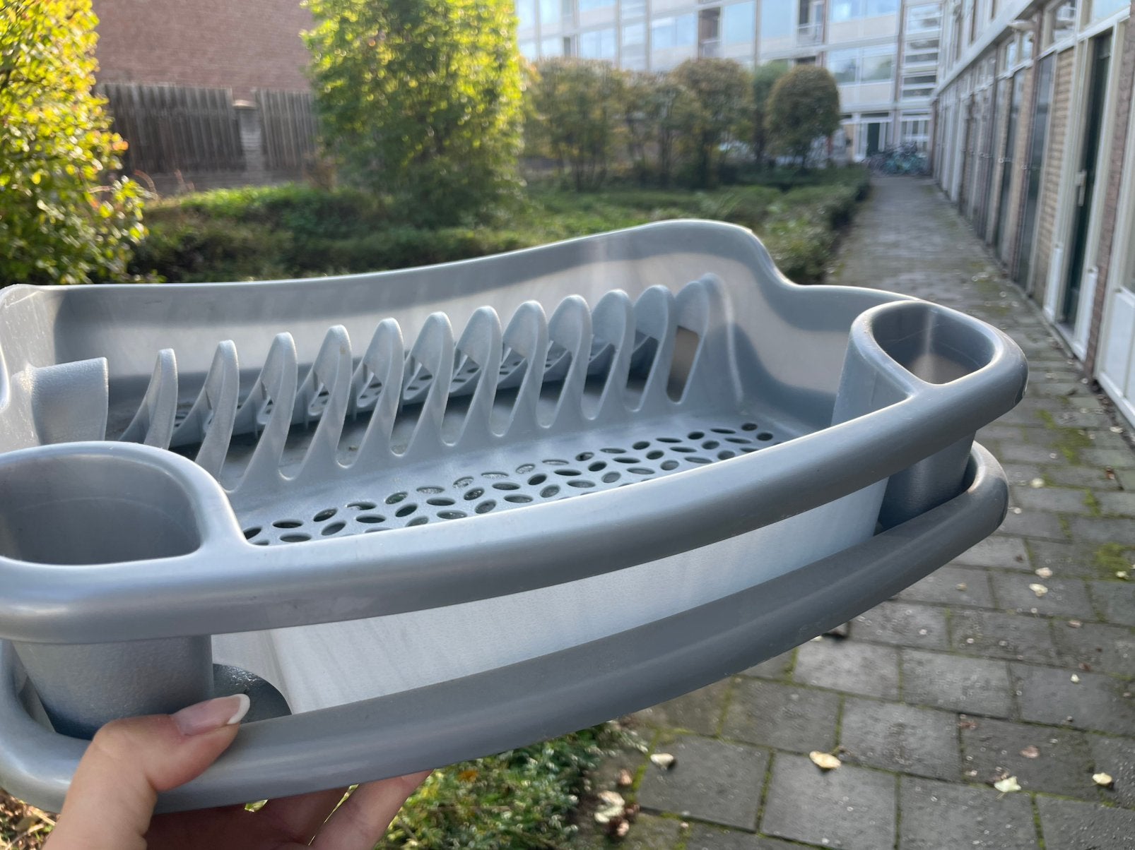 Afdruiprek met opvangbak grijs, Huis en Inrichting, Ophalen, Gebruikt