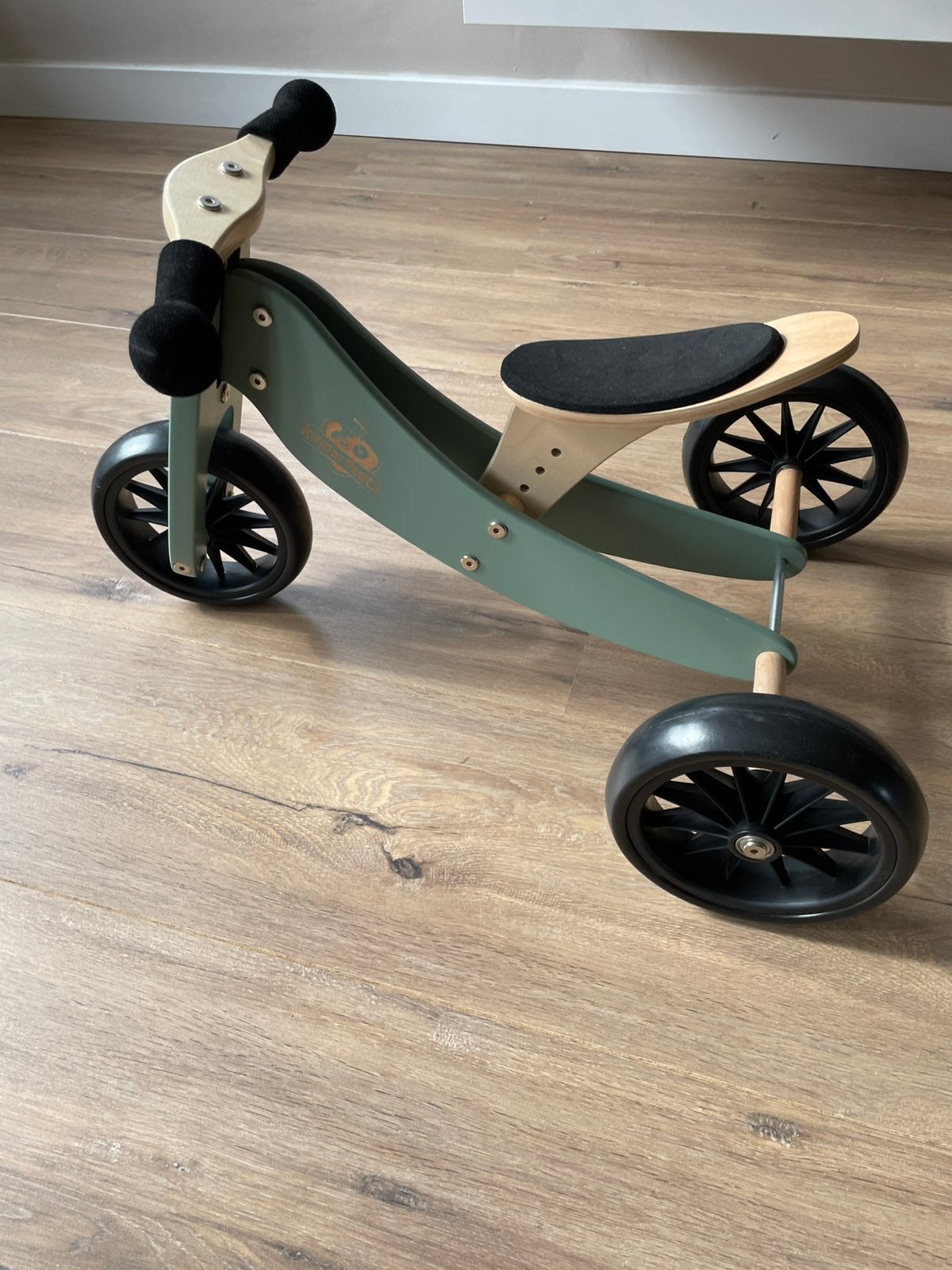 Kinderfeets | 2-in-1 houten loopfiets & driewieler, Ophalen, Zo goed als nieuw, Loopfiets