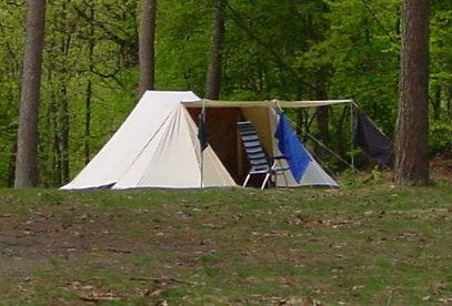 Carl-Denig 4-persoons katoenen tent te koop, Ophalen, Zo goed als nieuw, Tot en met 4