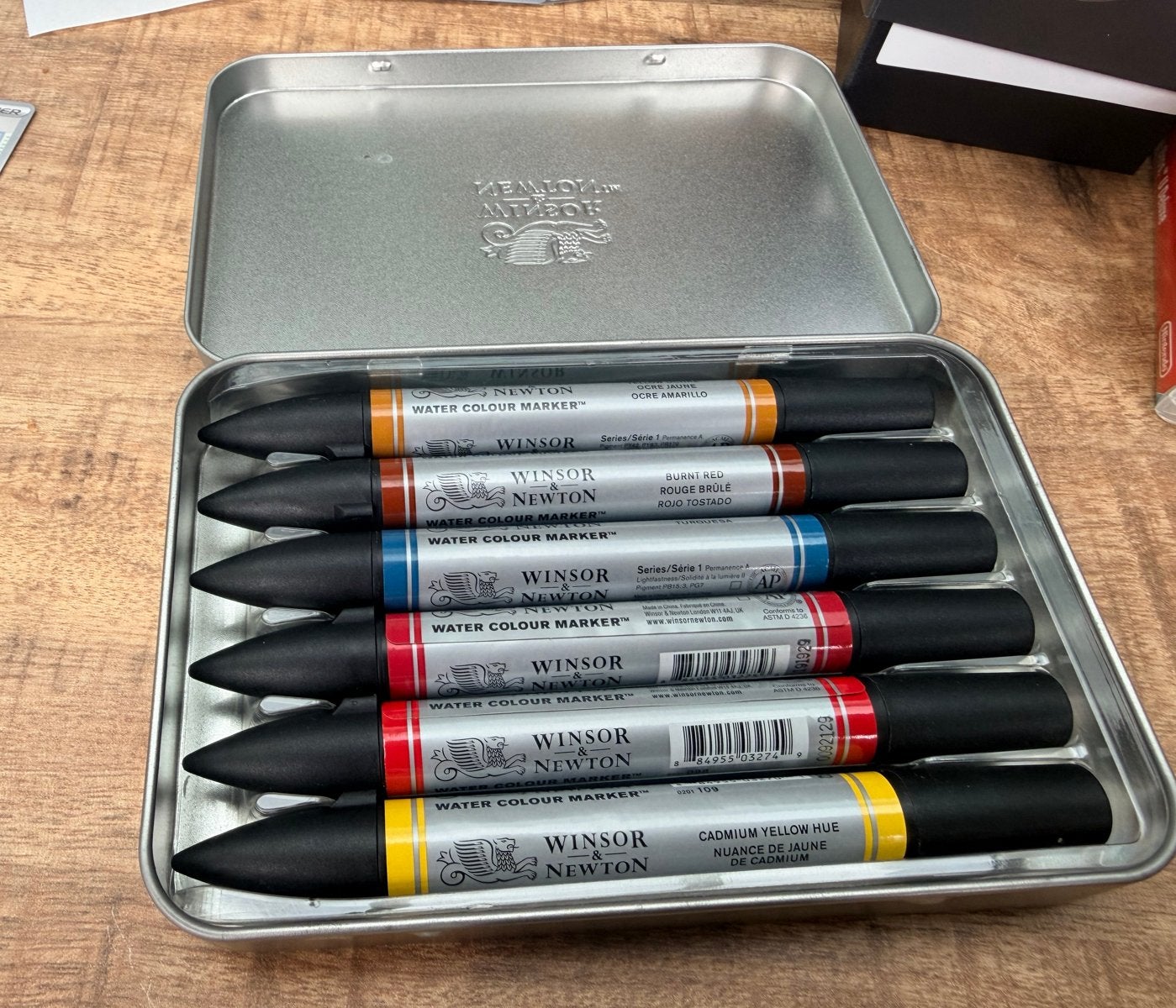 Winsor & Newton Water Colour Marker Set (6 stuks), Ophalen of Verzenden, Zo goed als nieuw, Waterverf