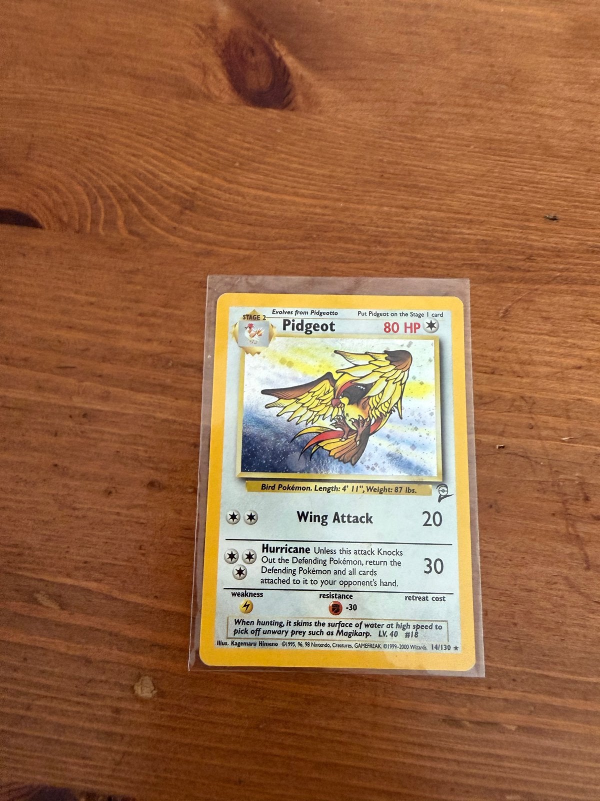 Pidgeot Holo Rare (Base Set 2) Pokémon Kaart, Hobby en Vrije tijd, Ophalen of Verzenden, Gebruikt, Losse kaart, Foil