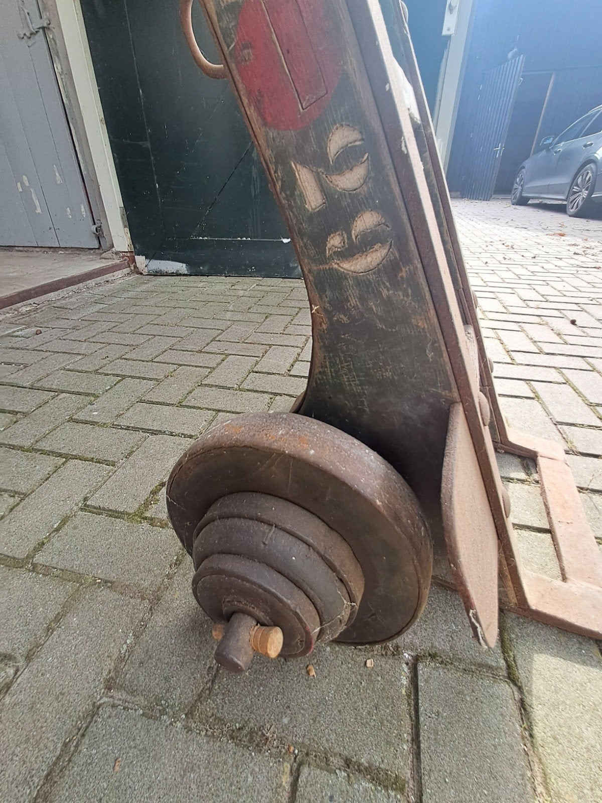 Zware steekwagen. Antwerpen katoen haven., Ophalen