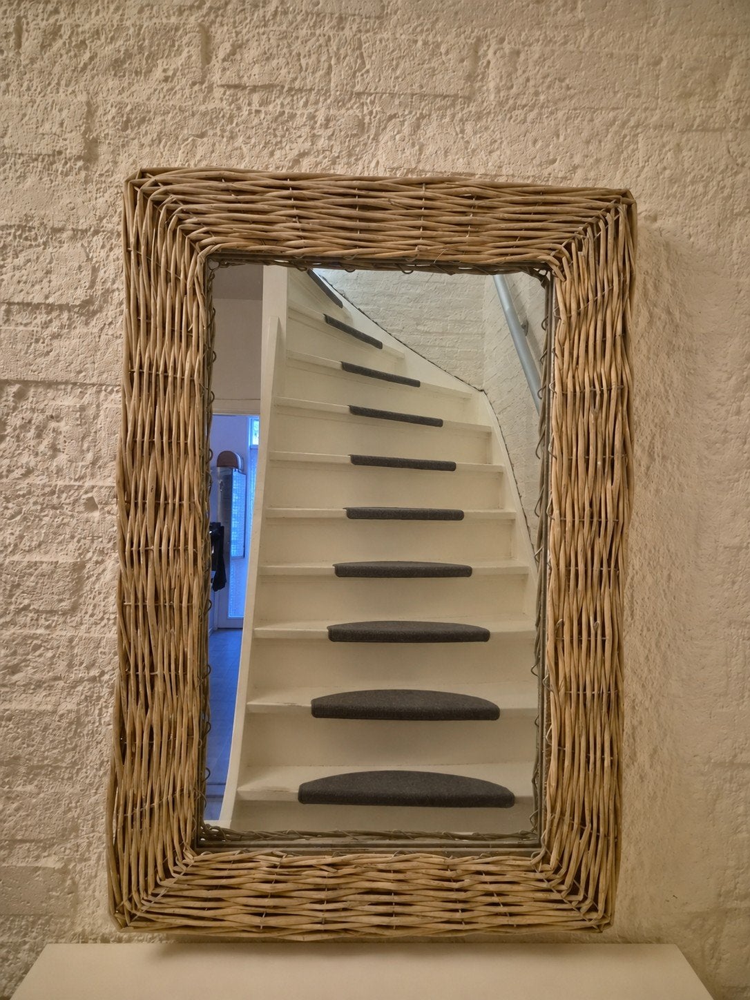 Rotan spiegel landelijk, Huis en Inrichting, Woonaccessoires | Spiegels, Ophalen