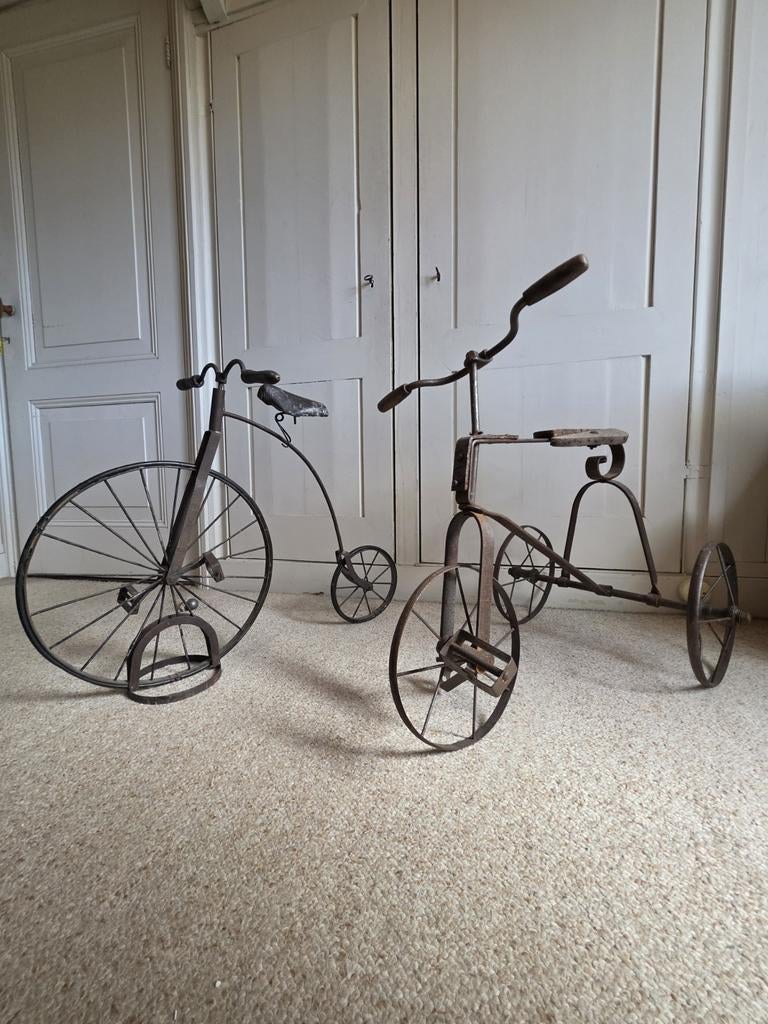 2x antieke fiets driewieler kinderfiets velocipede poppen, Minder dan 47 cm, Ophalen, Overige merken, Jaren '20 of ouder