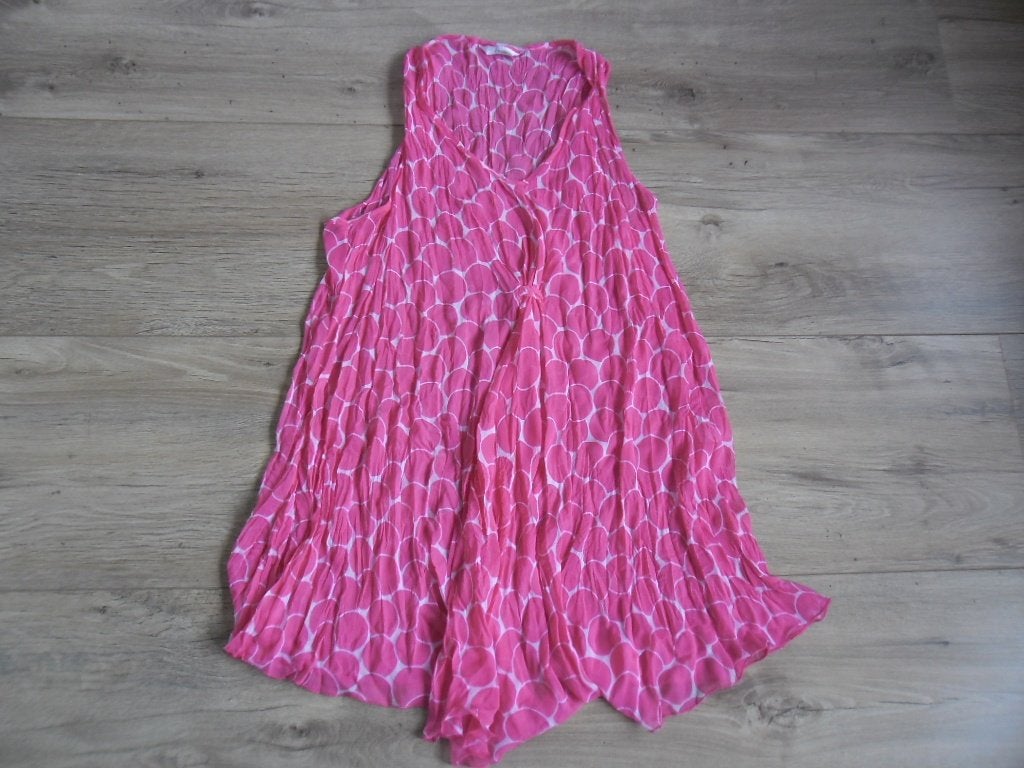Miss Etam Roze/Wit Doorschijnende Top Met Print Maat 44, Maat 42/44 (L), Nieuw, Ophalen of Verzenden, Roze