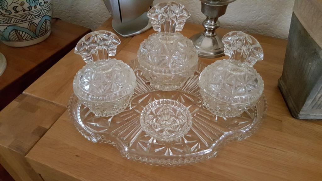 Antieke Franse kristallen sierraden opbergset, Antiek en Kunst, Antiek | Glas en Kristal, Ophalen