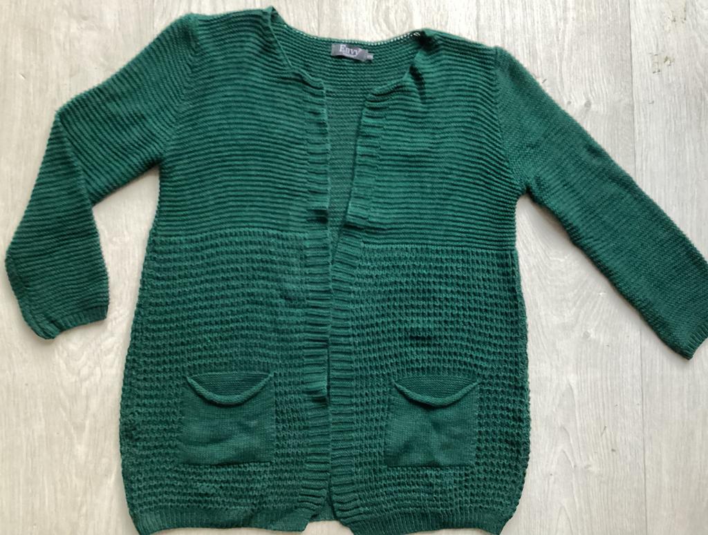 Groen gebreid vest maat L/ XL - Envy, Kleding | Dames, Truien en Vesten, Ophalen of Verzenden, Gedragen, Maat 46/48 (XL) of groter