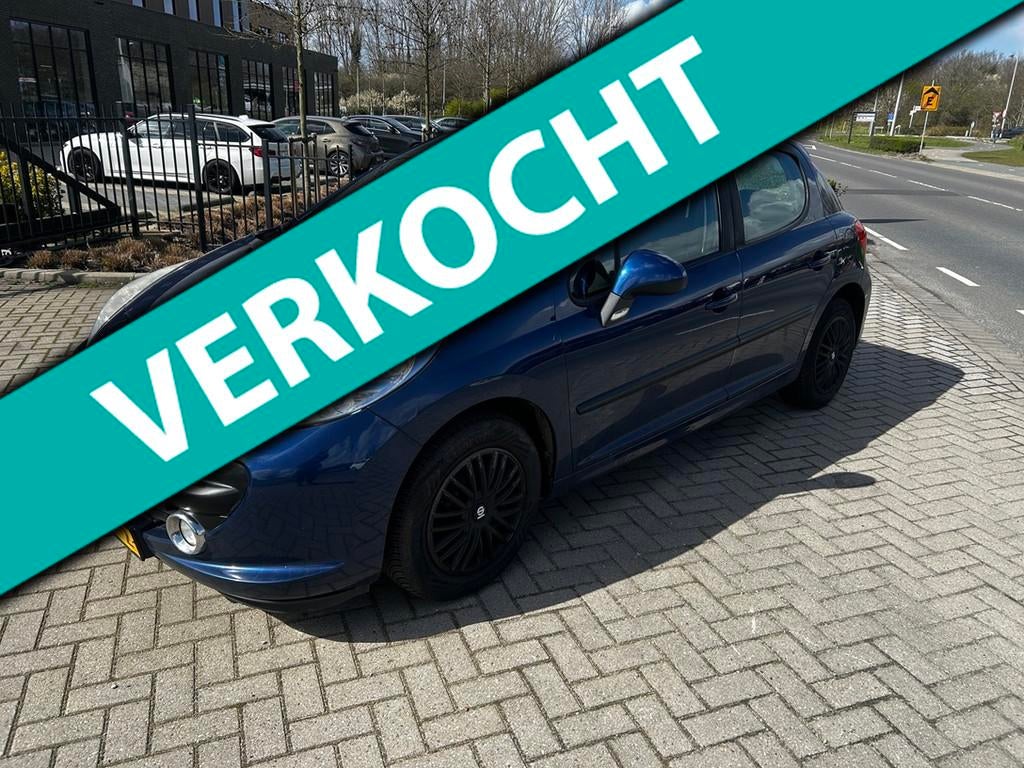 Peugeot 207 1.4 VTi Look 2009! AIRCO! NWE APK! Goed onderhou, Voorwielaandrijving, Stof, Zwart, Blauw