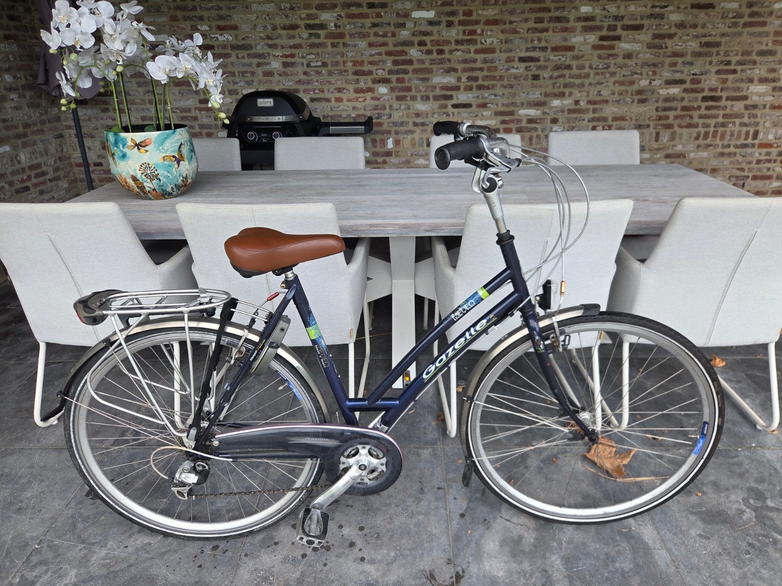 Gazelle damesfiets 28 inch 21 versnellingen, Ophalen, Gebruikt, Velgrem, Versnellingen