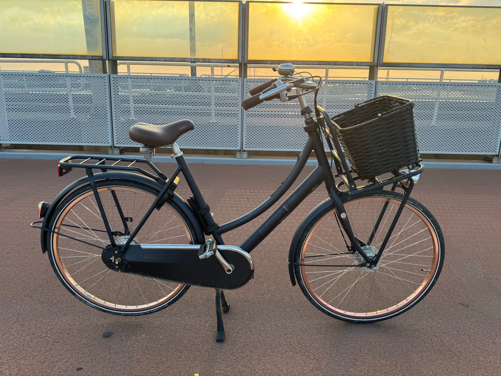 Cortina stadsfiets met 7 versnellingen en mand - 57cm, Gebruikt, Versnellingen, 56 cm of meer, Trommelrem