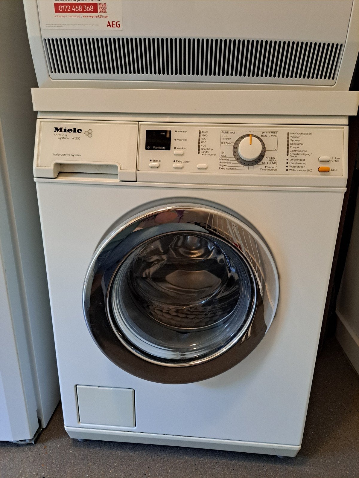 Miele SoftCare System W 2521 Wasmachine - Voorlader, Witgoed en Apparatuur, Ophalen, Gebruikt, Wolwasprogramma, 85 tot 90 cm
