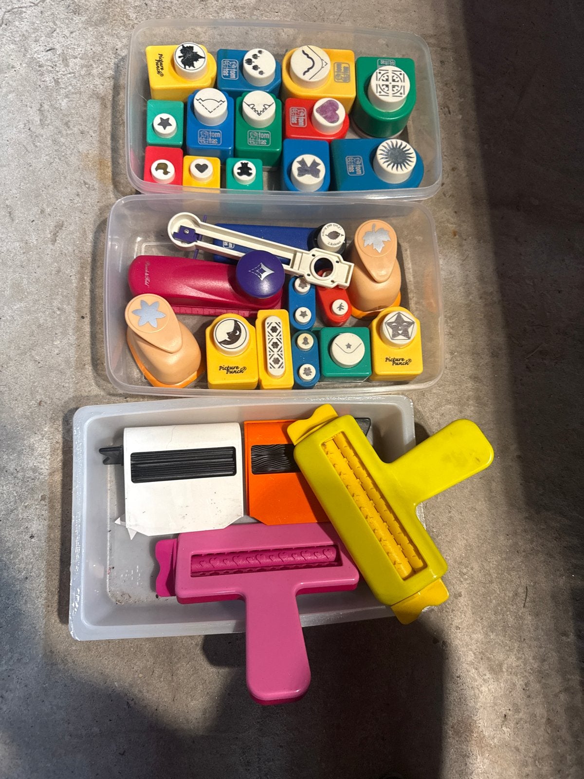 Grote set knutselponsen en rollers, Gebruikt, Overige thema's, Gereedschap of Toebehoren, Meerkleurig