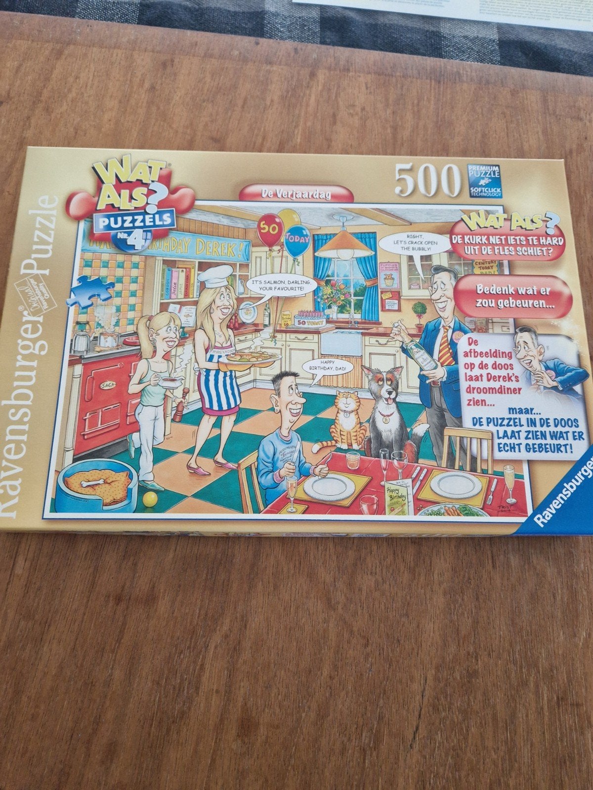 Ravensburger Wat Als? Puzzel - De Verjaardag 500 stukjes, Ophalen of Verzenden, 500 t/m 1500 stukjes, Zo goed als nieuw