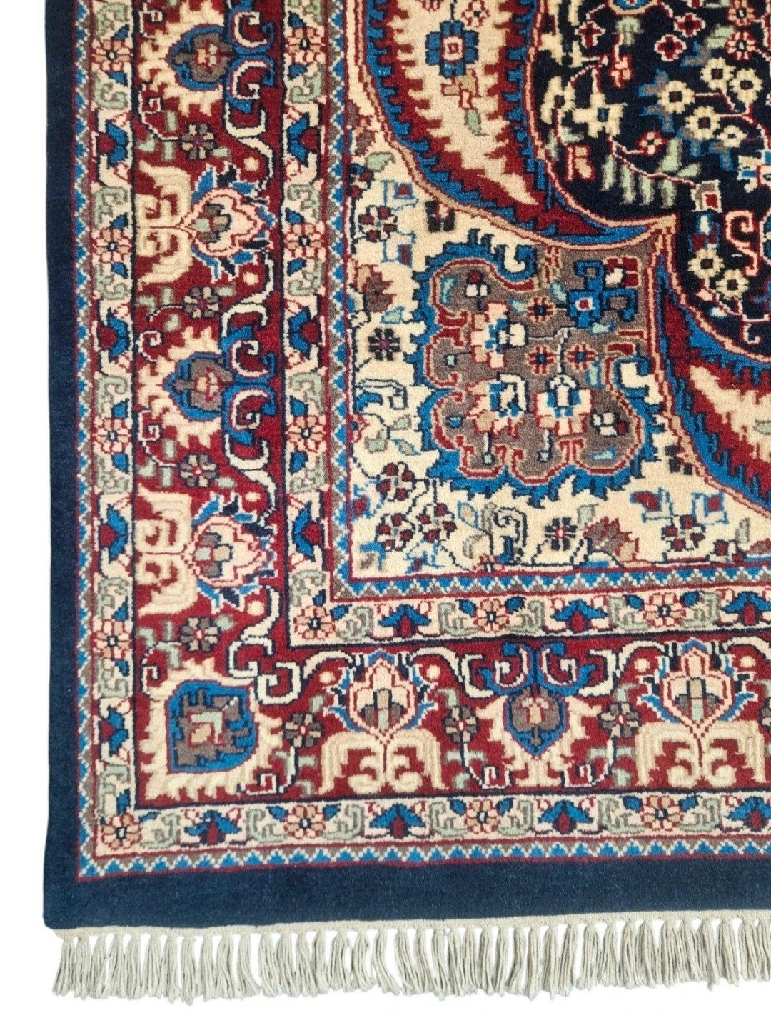 Handgeknoopt Perzisch wol Kashmir tapijt medallion 182x281cm, 150 tot 200 cm, Www.hypepopup.nl, Ophalen of Verzenden, Zo goed als nieuw