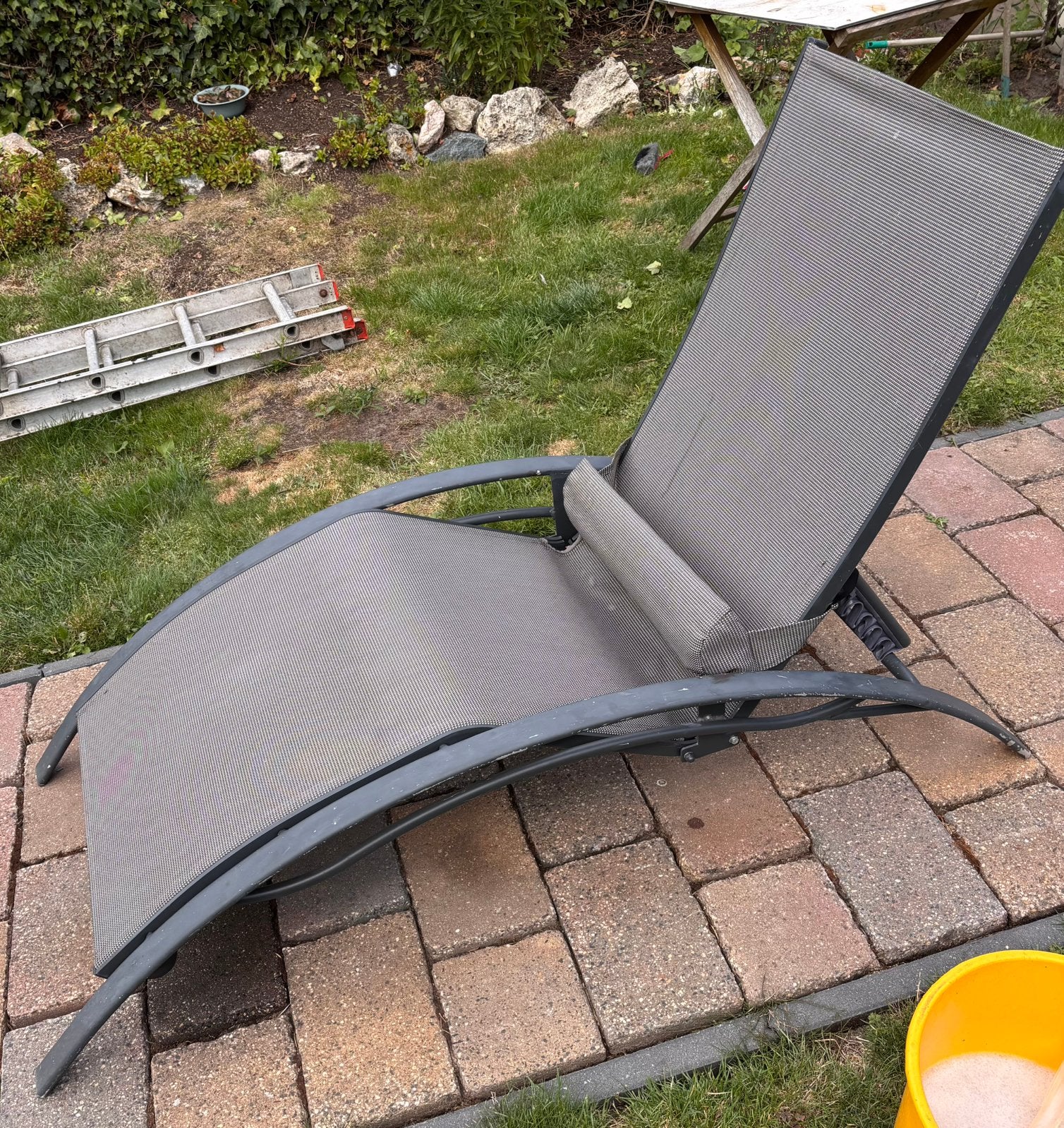Ligbed, Tuin en Terras, Ophalen, Gebruikt, Aluminium