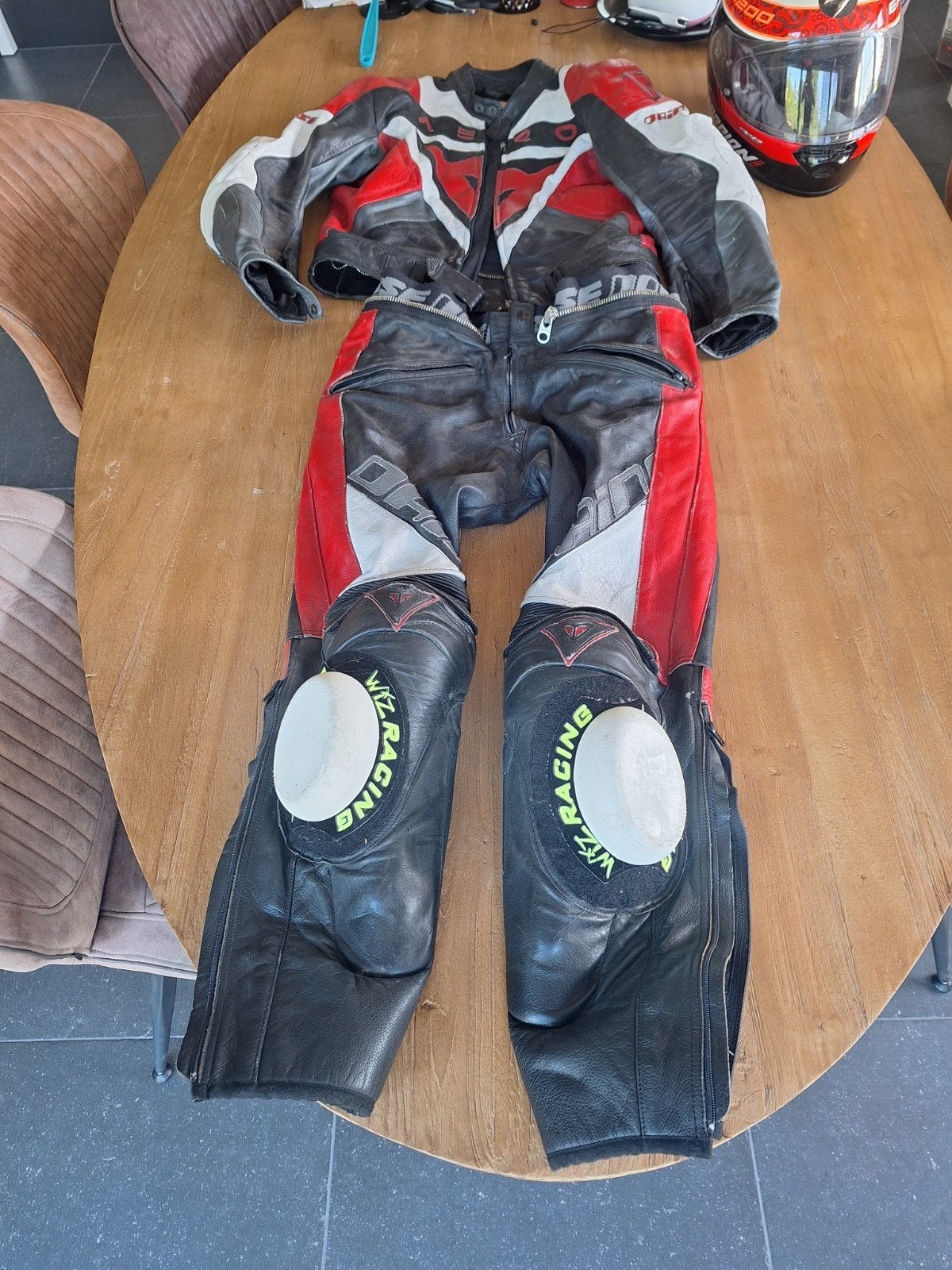 leren motorpak, Motoren, Kleding | Motorkleding, Ophalen, Tweedehands, Combipak, Dainese