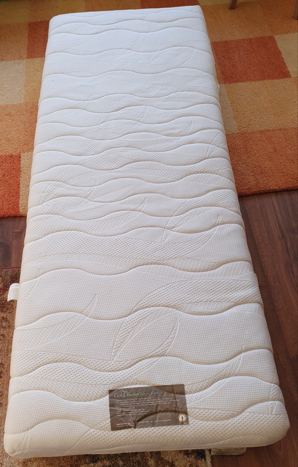 Gold Pocket Deluxe Visco, medium 80x200x24cm, Ophalen, Eenpersoons, Zo goed als nieuw, 80 cm