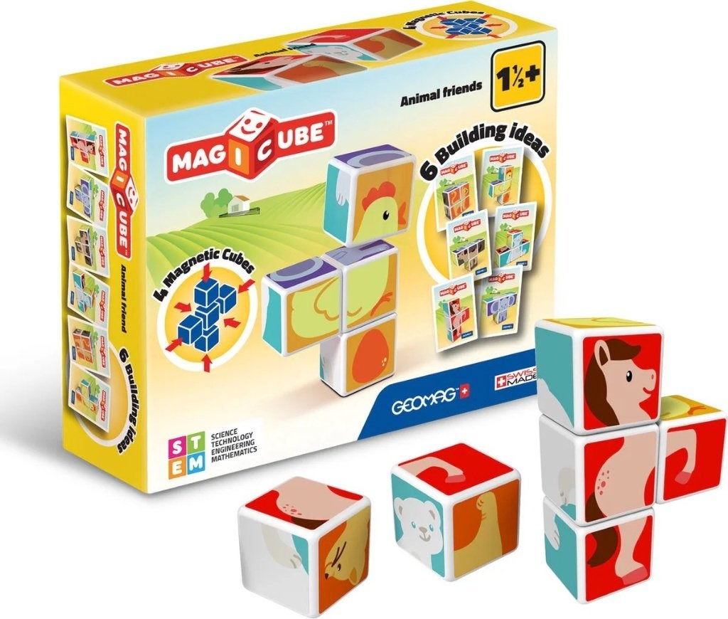 Geomag Magicube Dierenvrienden met kaarten - nieuw, Kinderen en Baby's, ., Geomag, Nieuw, Ophalen of Verzenden