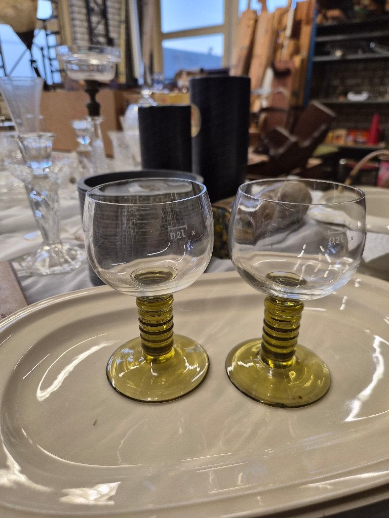 Prachtige Vintage glaasjes, Ophalen, Gebruikt, Natuurlijk materiaal, Vintage