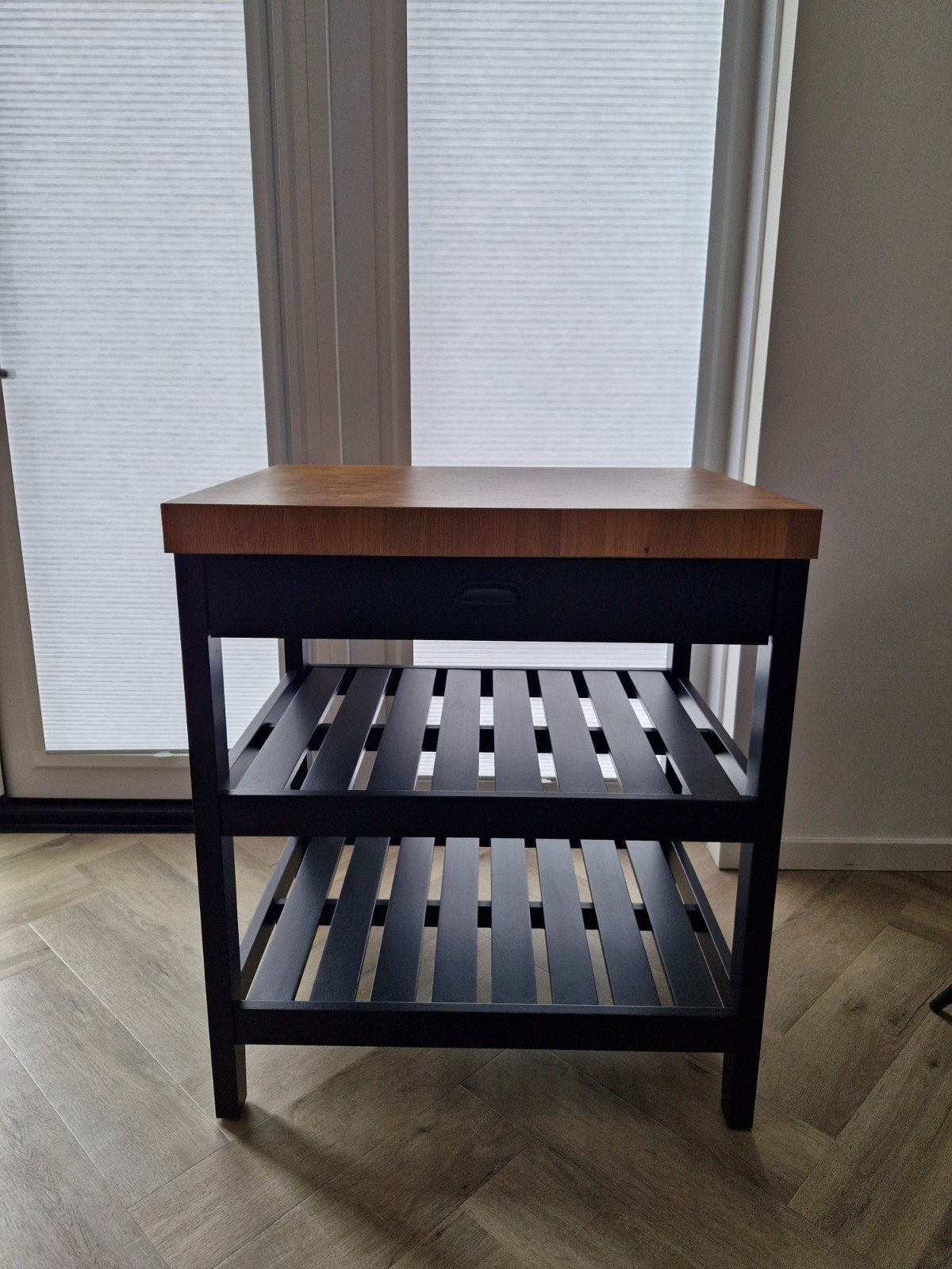 Ikea VADHOLMA Keukeneiland, zwart/eiken, Ophalen, Gebruikt, Hout, IKEA