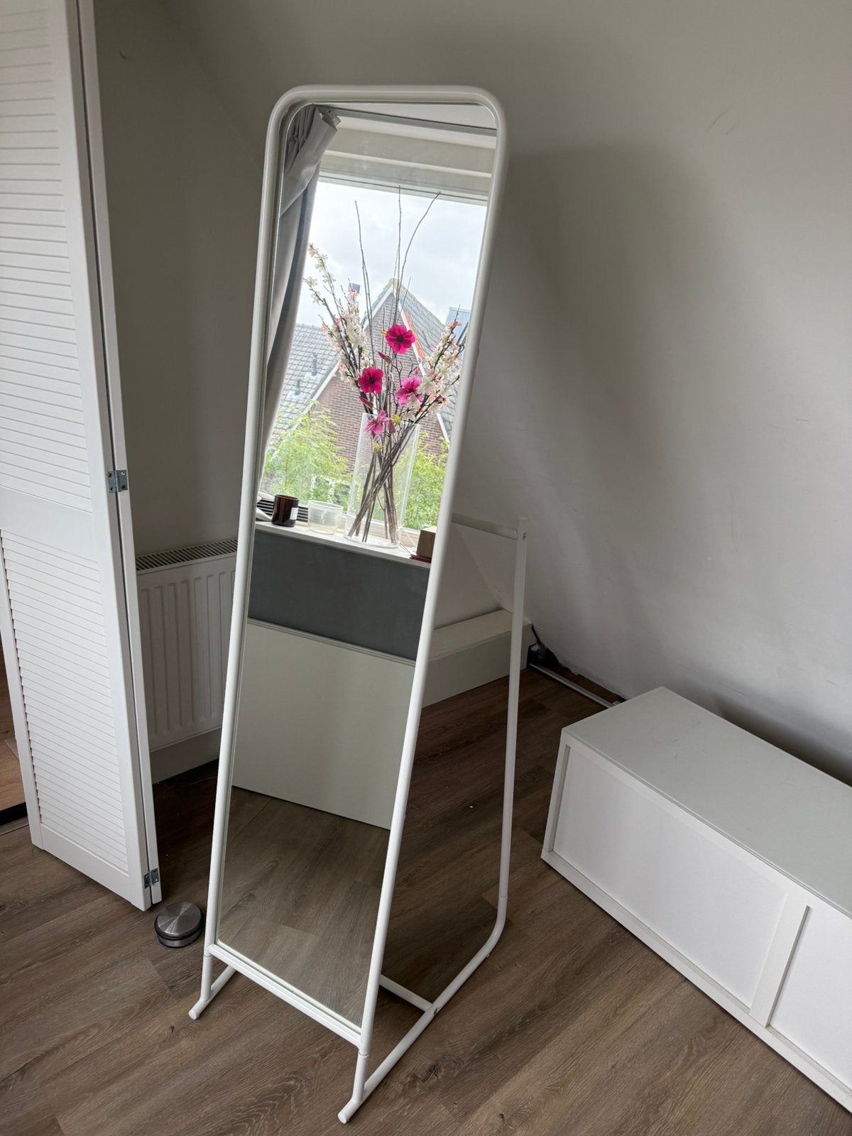 KNAPPER Ikea Staande spiegel, wit, 48x160 cm, Ophalen, Minder dan 50 cm, Zo goed als nieuw, 150 tot 200 cm