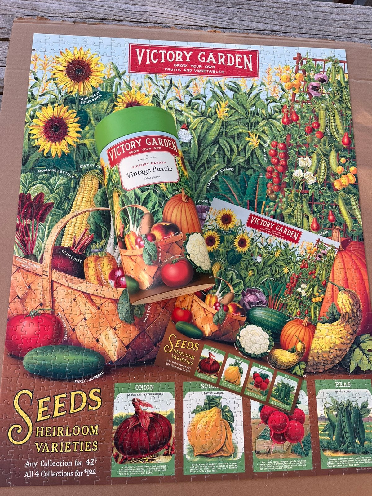 Cavallini & co puzzel victory garden, Ophalen of Verzenden, 500 t/m 1500 stukjes, Zo goed als nieuw, Legpuzzel