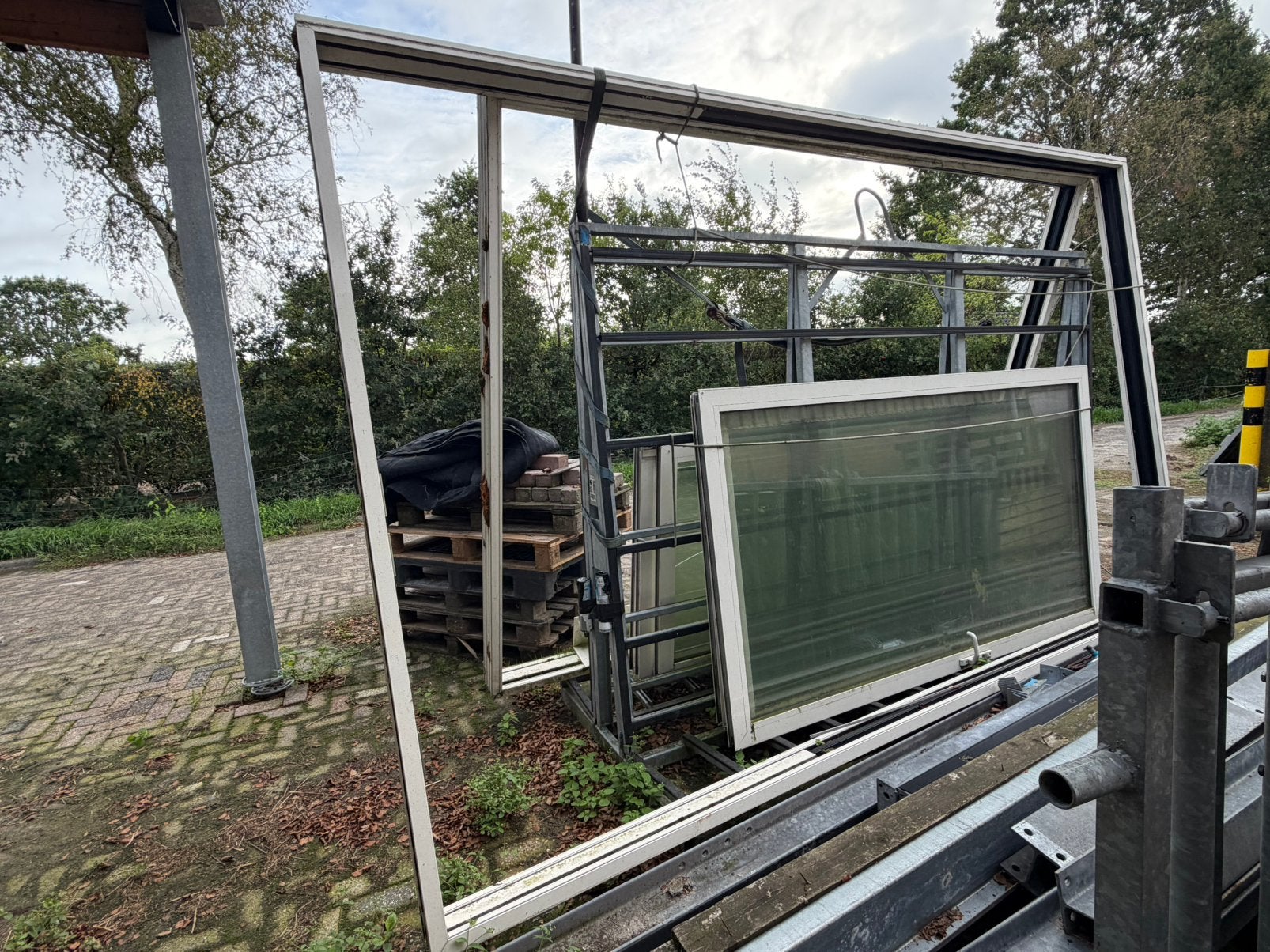 2 x Aluminium schuifpui wit, Ophalen, Aluminium, 225 cm of meer, Schuifpui