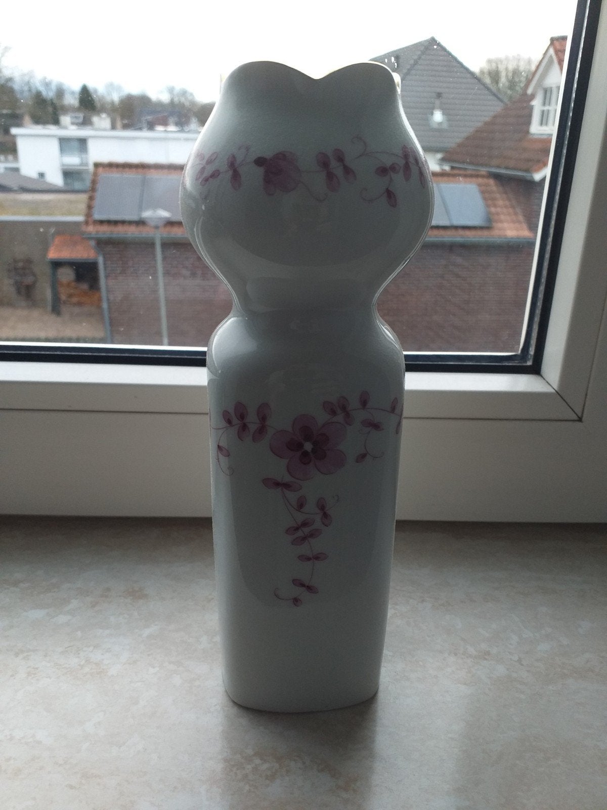 Vintage porseleinen vaas met bloemmotief, Made in GDR, Ophalen