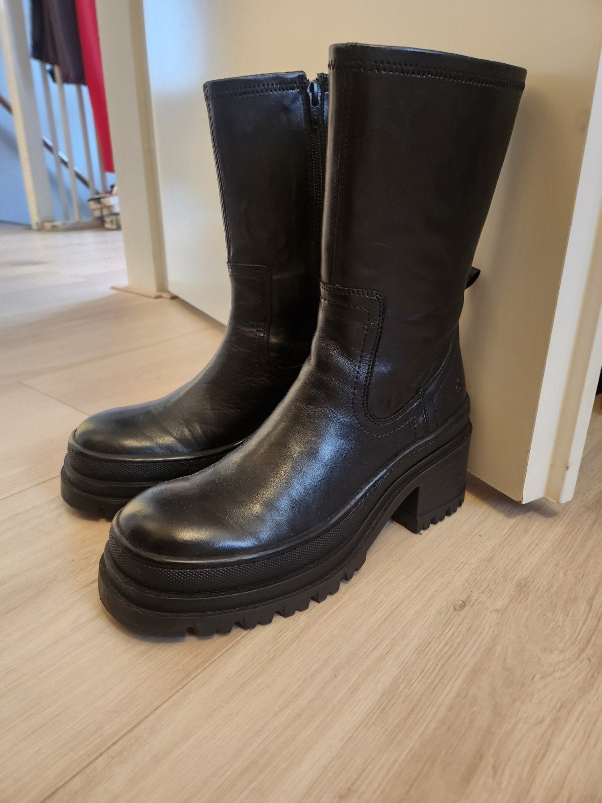 bronx leren chunky boots laarzen maat 39, Kleding | Dames, Hoge laarzen, Bronx, Zwart, Ophalen of Verzenden