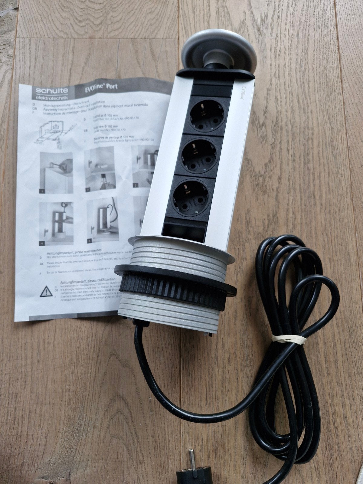 EvoLine Port Pop-up Stopcontact met 3x Stopcontact, 2x RJ45, Ophalen of Verzenden, Zo goed als nieuw, Stopcontact